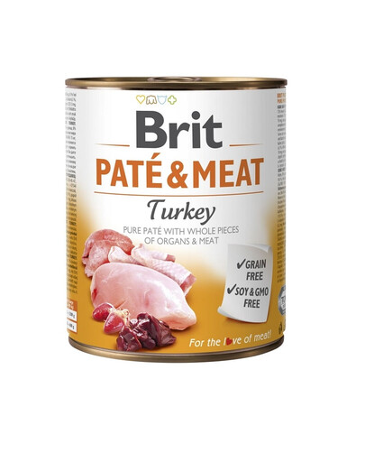 BRIT Pate&Meat turkey 800 g Truthahnpastete für Hunde