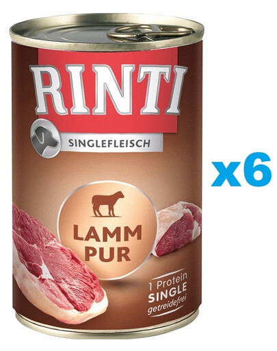 RINTI Singlefleisch Pur Monoprotein Lamm 6x400g