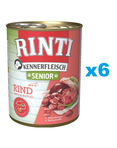 RINTI Kennerfleisch Senior 6x400g mit Rindfleisch für ältere Hunde