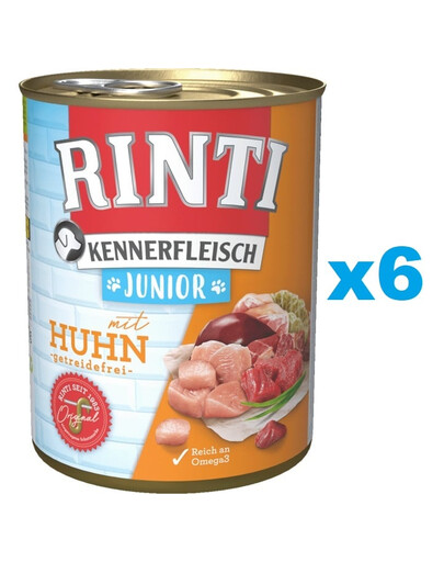 RINTI Kennerfleisch Junior 6x800g mit Huhn für Welpen