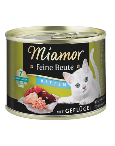 MIAMOR Feine Beute Kitten Poultry mit Geflügel für Kätzchen 12x185g