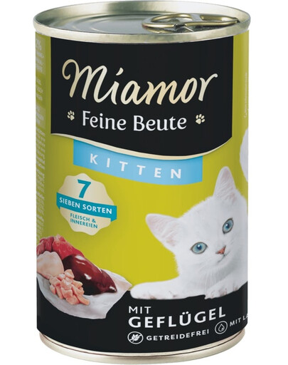 MIAMOR Feine Beute Kitten Poultry mit Geflügel für Kätzchen 24x400g