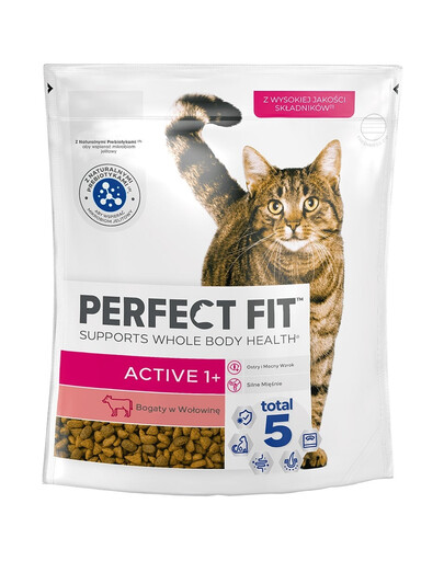 PERFECT FIT (Active 1+) 750g Reich an Rindfleisch – Trockenfutter für Katzen