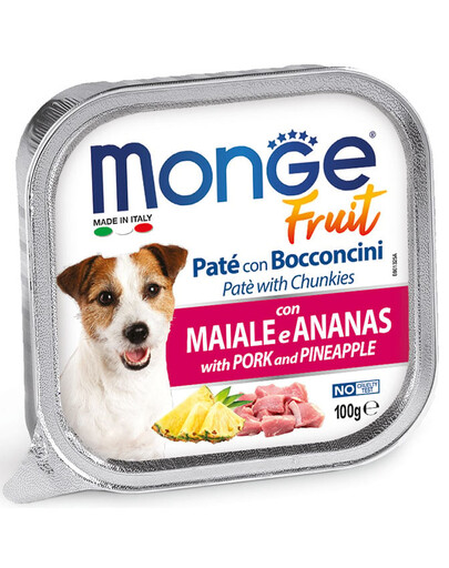 MONGE Fruit Dog Pastete mit Schweinefleisch und Ananas 100 g