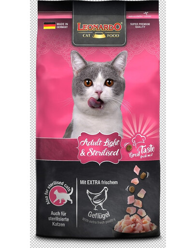 LEONARDO Light Futter für übergewichtige erwachsene Katzen 1,8 kg