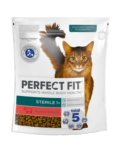 PERFECT FIT (Sterile 1+) 750g Reich an Rindfleisch – Trockenfutter für Katzen nach der Sterilisation