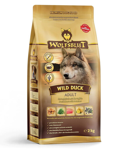 WOLFSBLUT Wild Duck Adult Hundetrockenfutter mit Ente und Kartoffeln 12,5 kg
