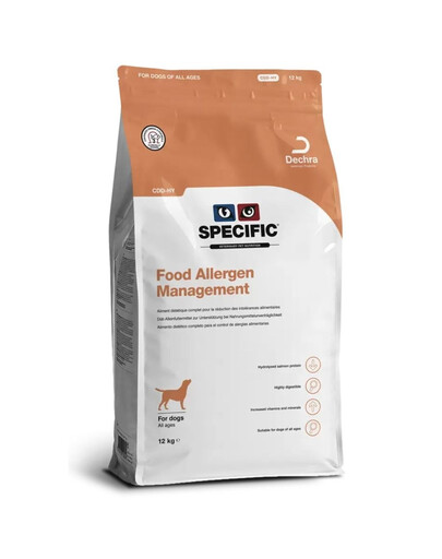 SPECIFIC Dog CDD-HY Food Allergen Management: hydrolysiertes Hundefutter aller Altersgruppen mit Nahrungsmittelallergien 12 kg