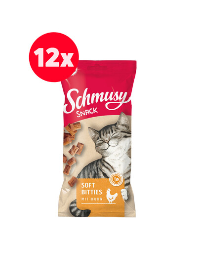 SCHMUSY SNACK Soft Bities weiche Hühnerbisse 12 x 60 g
