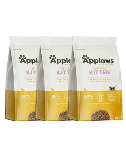 APPLAWS Cat Kitten Chicken 6 kg (3x2 kg) mit Huhn für Kätzchen