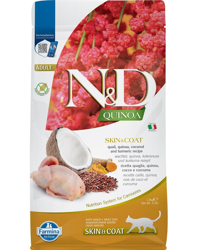 FARMINA N&D Cat Quinoa Adult SKIN & COAT quail, coconut 1,5 kg
