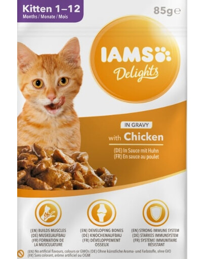 IAMS Cat Kitten All Breeds Chicken In Gravy Pouch 85 g
