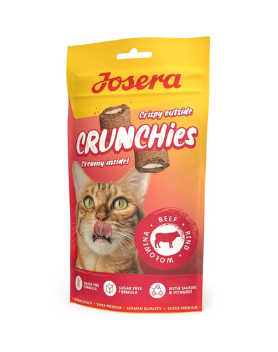 Crunchies Beef 60 g chrupiące przysmaki z wołowiną dla kotów