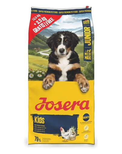 Junior Kids dla młodych psów średnich i dużych ras 12,5kg + 2,5kg gratis