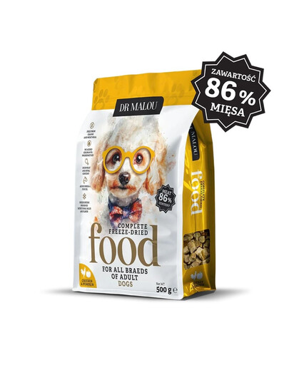 DR MALOU Gevriesdroogd Voer Kip met Pompoen 500g Droogvoer voor Honden