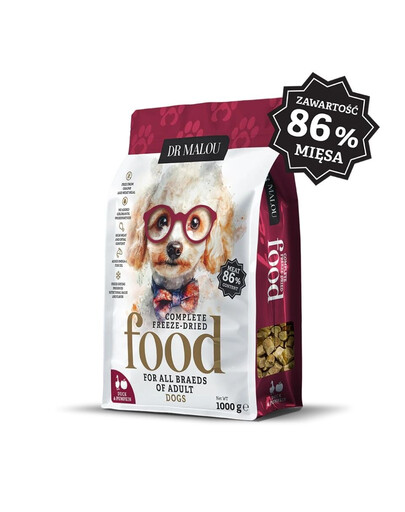 DR MALOU Gevriesdroogd Voer Eend met Pompoen 1 kg Droogvoer voor Honden