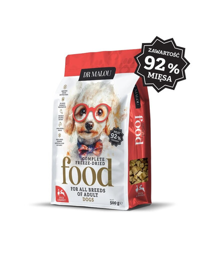 DR MALOU Gevriesdroogd Voer Eend met Konijn 500g Droogvoer voor Honden