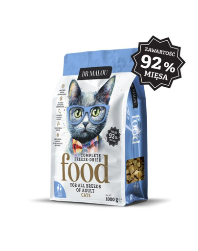 DR MALOU Gevriesdroogd Voer Eend & Lam 1 kg Droogvoer voor Katten