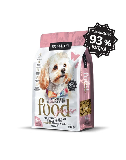 DR MALOU Puppies Gevriesdroogd Voer Eend met Geitenmelk en Eigeel 500g Droogvoer voor Puppies