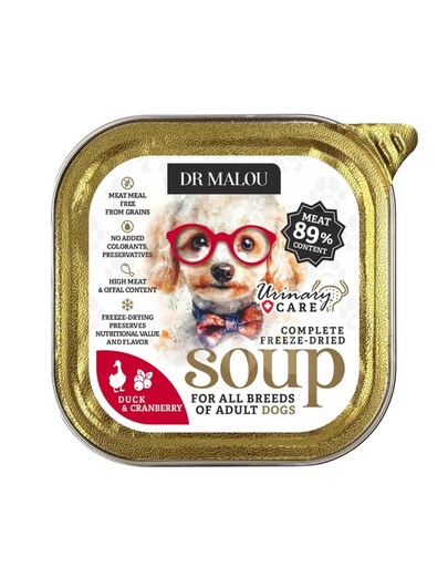 DR MALOU Gevriesdroogde Soep Eend met Cranberry Urinair 12g natvoer voor honden