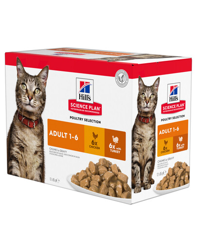 HILL'S Science Plan Feline Adult Multipack Poultry Selection 85 g x12