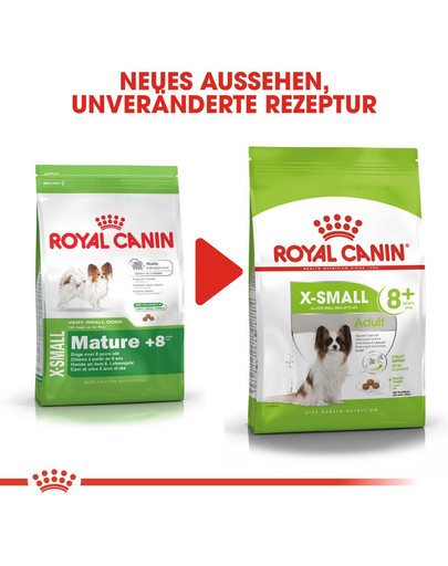 ROYAL CANIN X-SMALL Adult 8+ Trockenfutter für ältere sehr kleine Hunde 1.5 kg