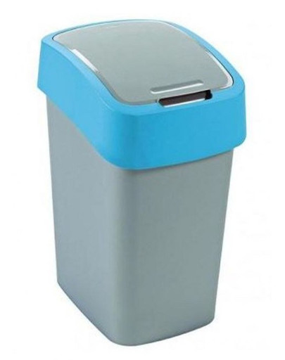 CURVER Mülleimer "FLIP BIN" 25 L silber/blau