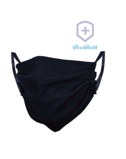 HEXA HEALTH doppelschichtige schwarze Baumwollschutzmaske