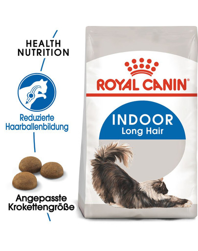 ROYAL CANIN INDOOR Longhair Trockenfutter für Wohnungskatzen mit langem Fell 400 g