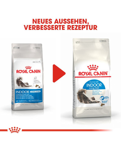 ROYAL CANIN INDOOR Longhair Trockenfutter für Wohnungskatzen mit langem Fell 4 kg