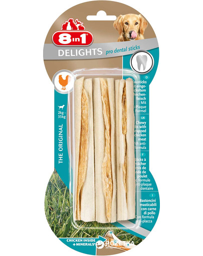 8IN1 Kausticks Dental Delights Bone Sticks 3 Pack.