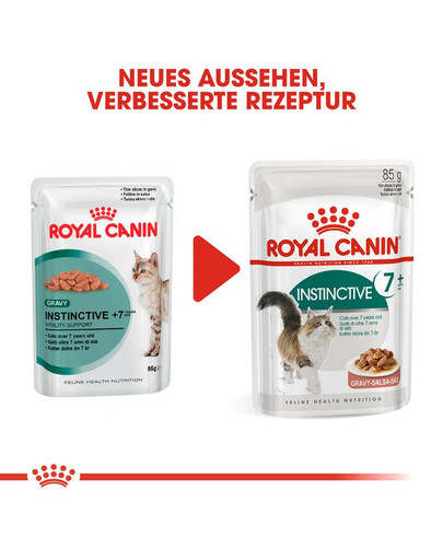 ROYAL CANIN INSTINCTIVE 7+ Nassfutter in Soße für ältere Katzen 12 x 85 g