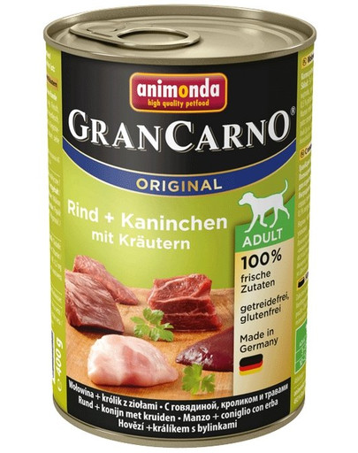 ANIMONDA GranCarno Original Adult RIND + KANINCHEN MIT KRÄUTERN 800 g