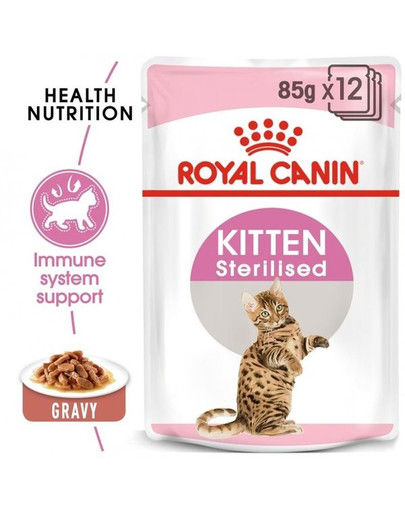 ROYAL CANIN KITTEN Sterilised Kittenfutter für kastrierte Kätzchen 12 x 85 g
