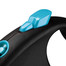 FLEXI Automatik-Leine Schwarz Design L-Gurt 5 m blau