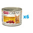 ANIMONDA Carny Adult RIND, HUHN + ENTENHERZEN 6 x 200 g