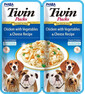 INABA Dog Twin Hühnerfleisch, Gemüse und Käse in Bouillon für Hunde 2x40 g